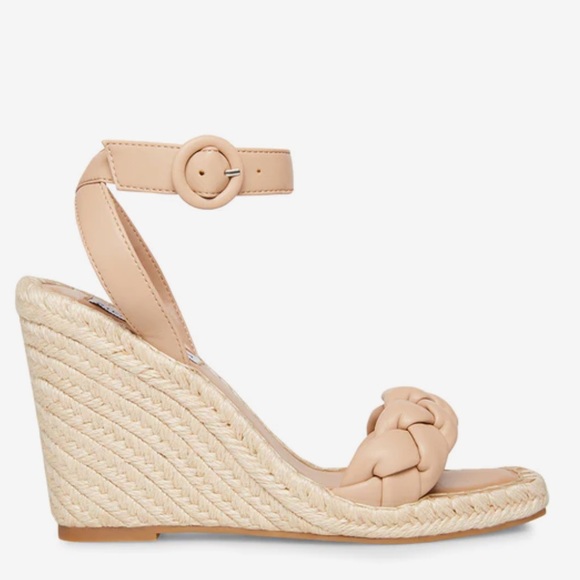 Steve Madden Shoes - Steve Madden Novah Wedge Heel Braided Tan Nude 7